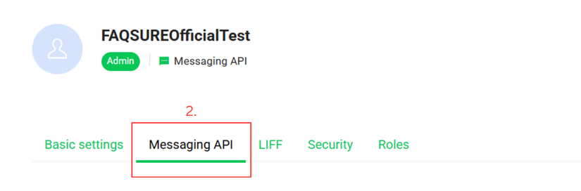 LINE Developers Console - selecting provider and channel